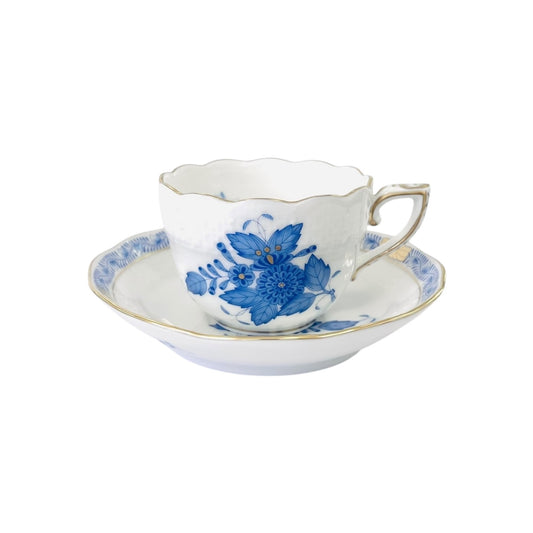 Herend Apponyi Blue Espresso Cup and Saucer