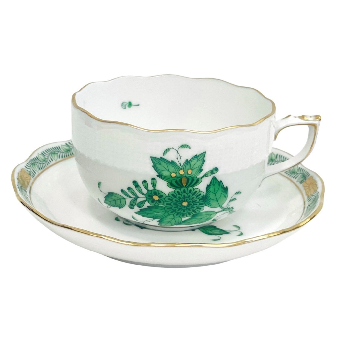 Herend Apponyi Green Teacup and Saucer