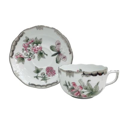 Herend Victoria Platinum Teacup and Saucer