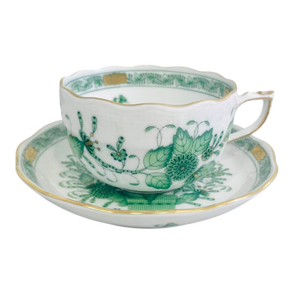 Herend Indian Flower Green, Tea Set for Two, 9 Pieces