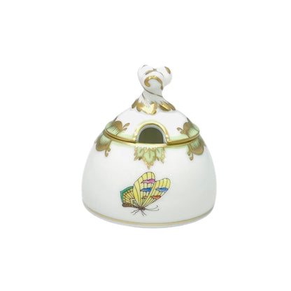 Herend Queen VIctoria Mustard Pot with Twisted Knob