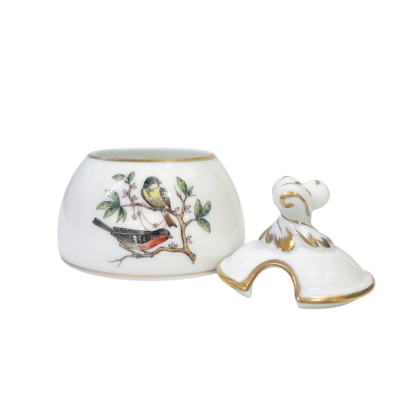 Herend Rothschild Mustard Pot with Twisted Knob