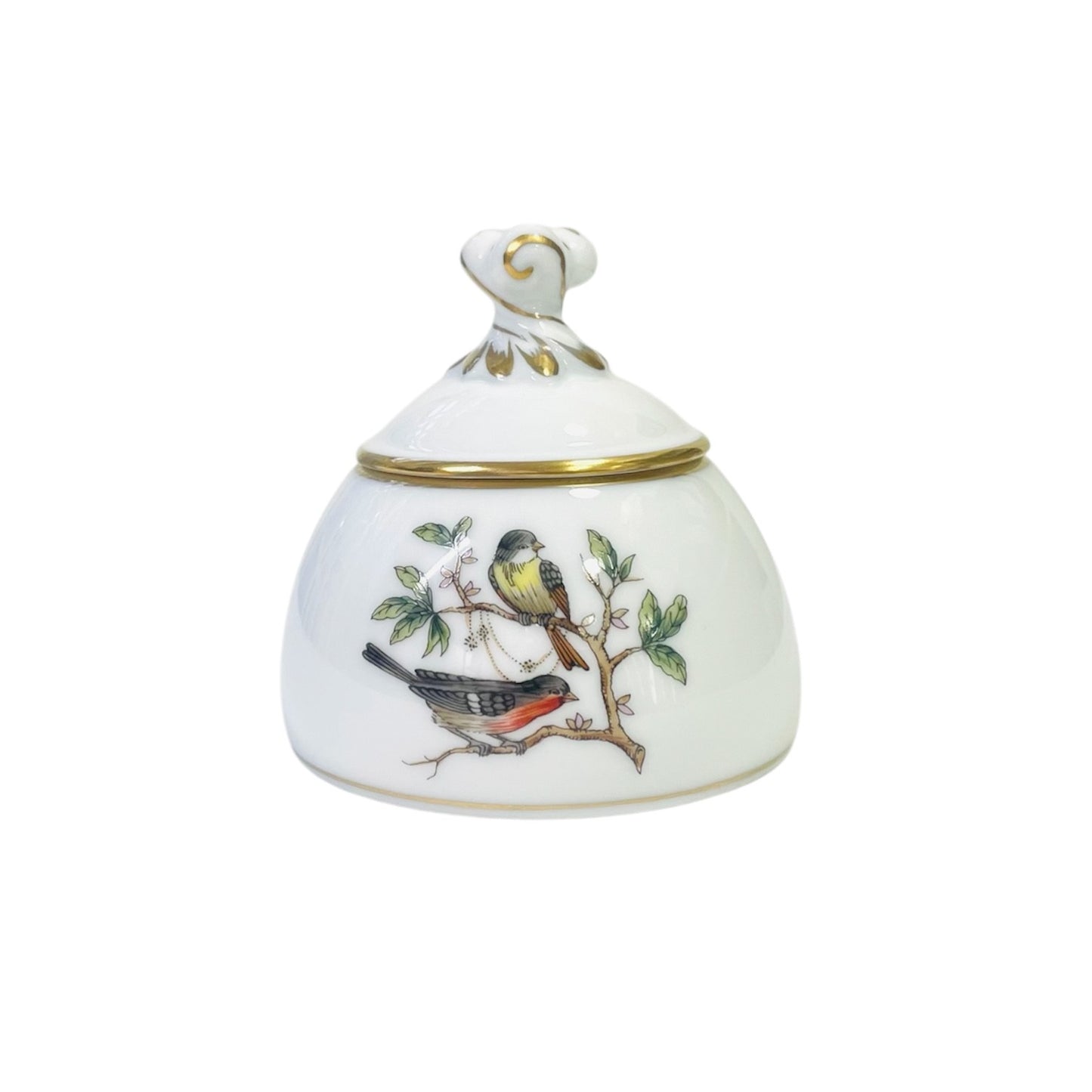 Herend Rothschild Mustard Pot with Twisted Knob