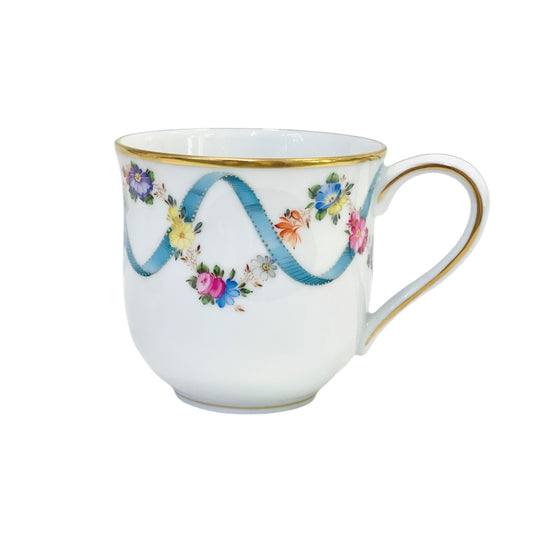 Herend Ribbon Flower Blue Mug