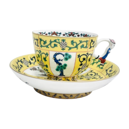 Herend Siang Yellow Teacup & Saucer