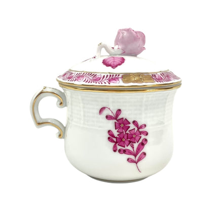 Herend Apponyi Pink Cream Cup with Rose Lid