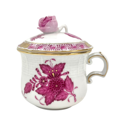 Herend Apponyi Pink Cream Cup with Rose Lid