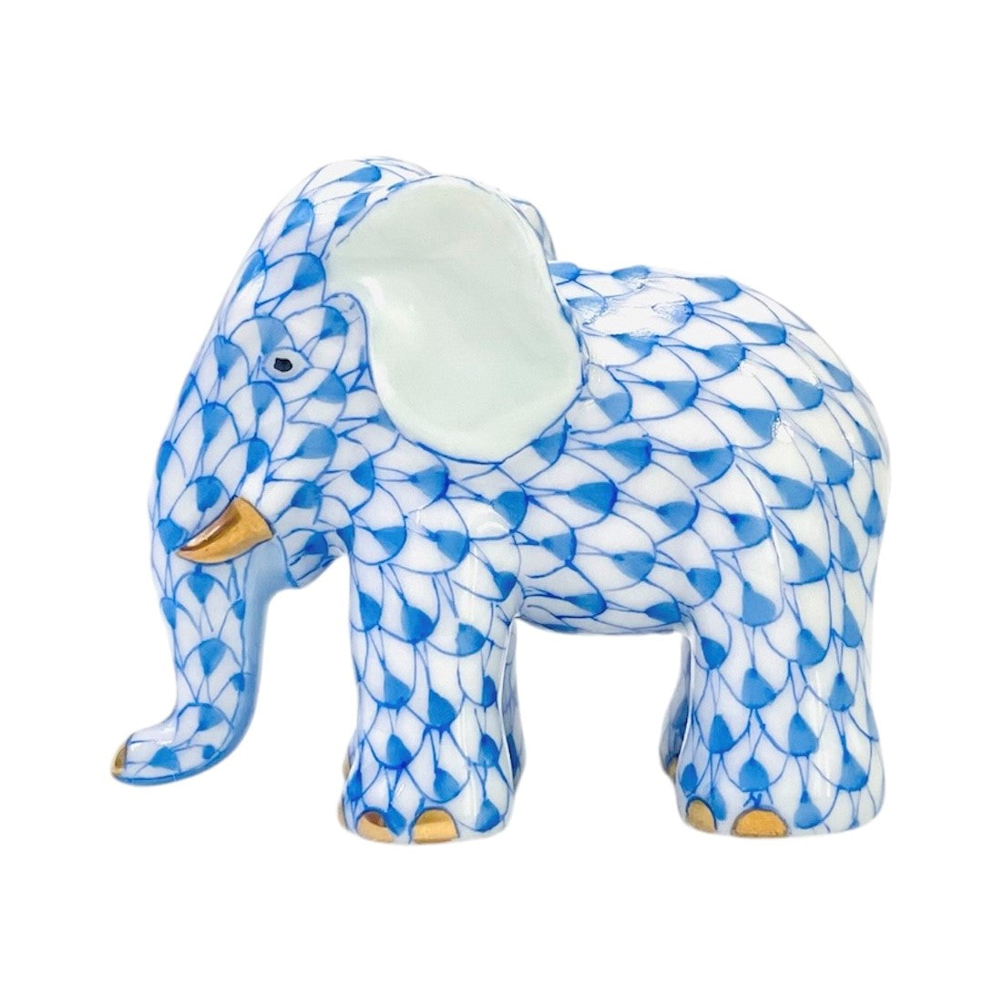 Herend Miniture Elephant Fishnet Figurine