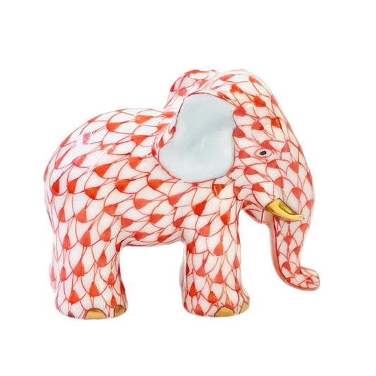 Herend Mini Elephant Fishnet Figurine