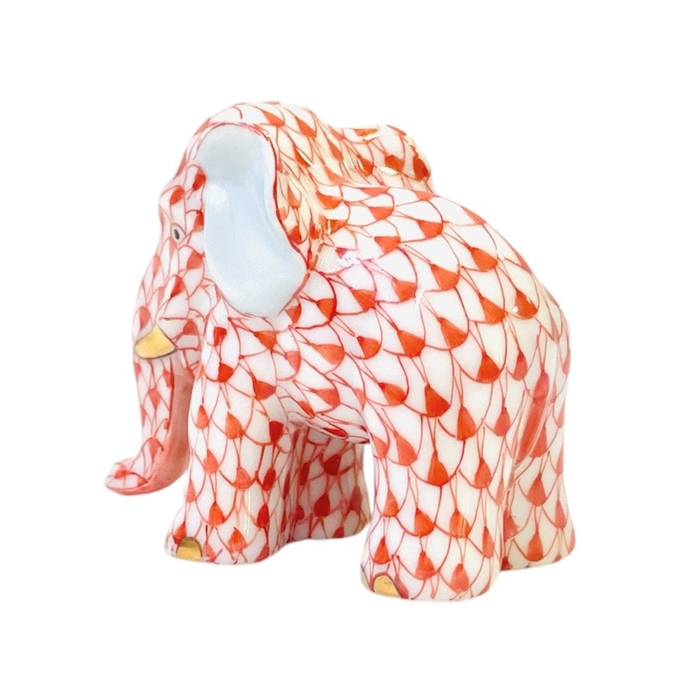 Herend Miniture Elephant Fishnet Figurine