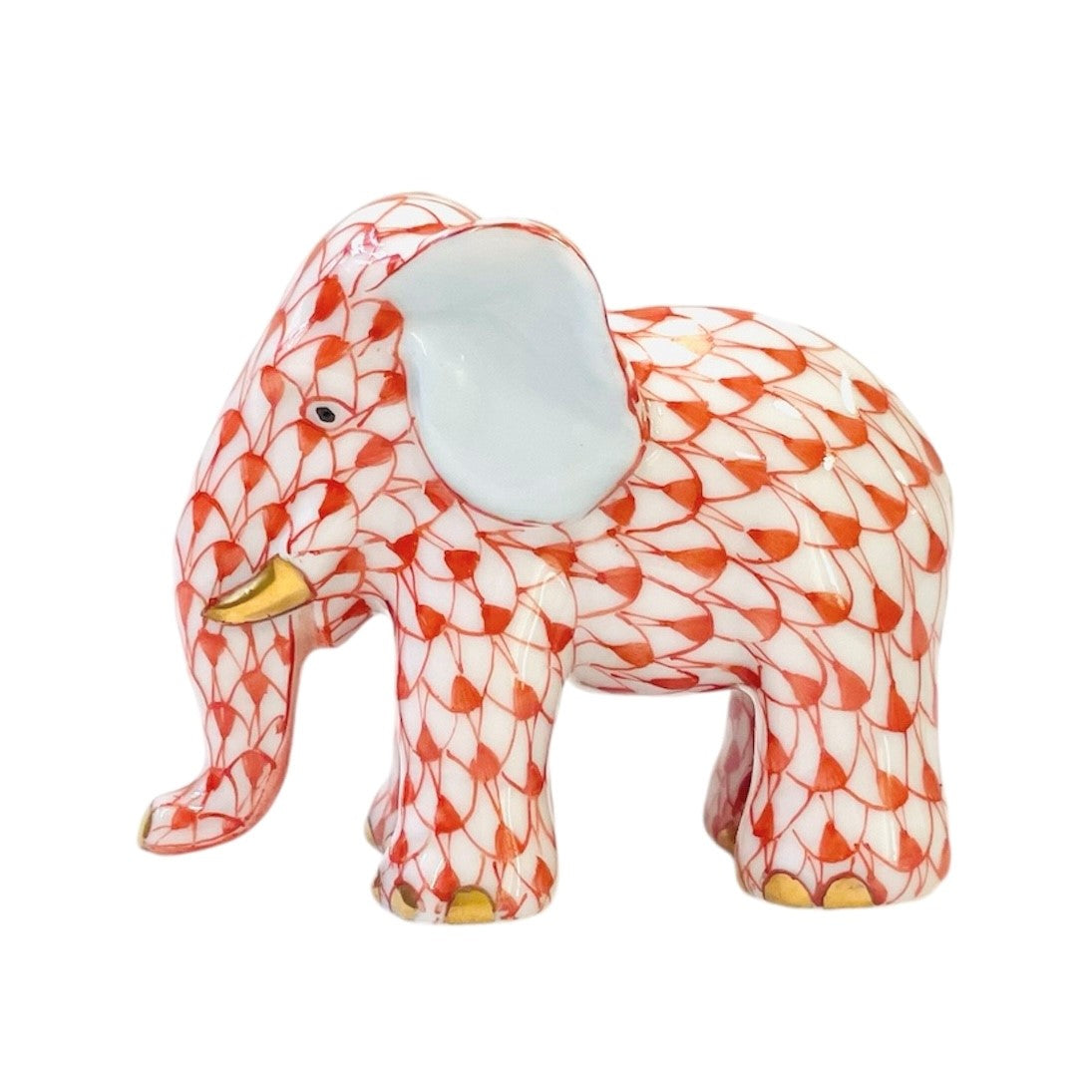 Herend Miniture Elephant Fishnet Figurine