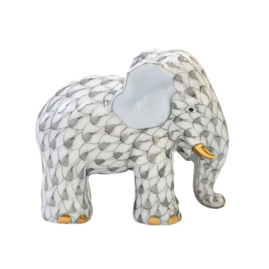 Herend Mini Elephant Fishnet Figurine