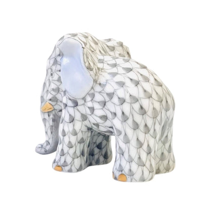 Herend Mini Elephant Fishnet Figurine