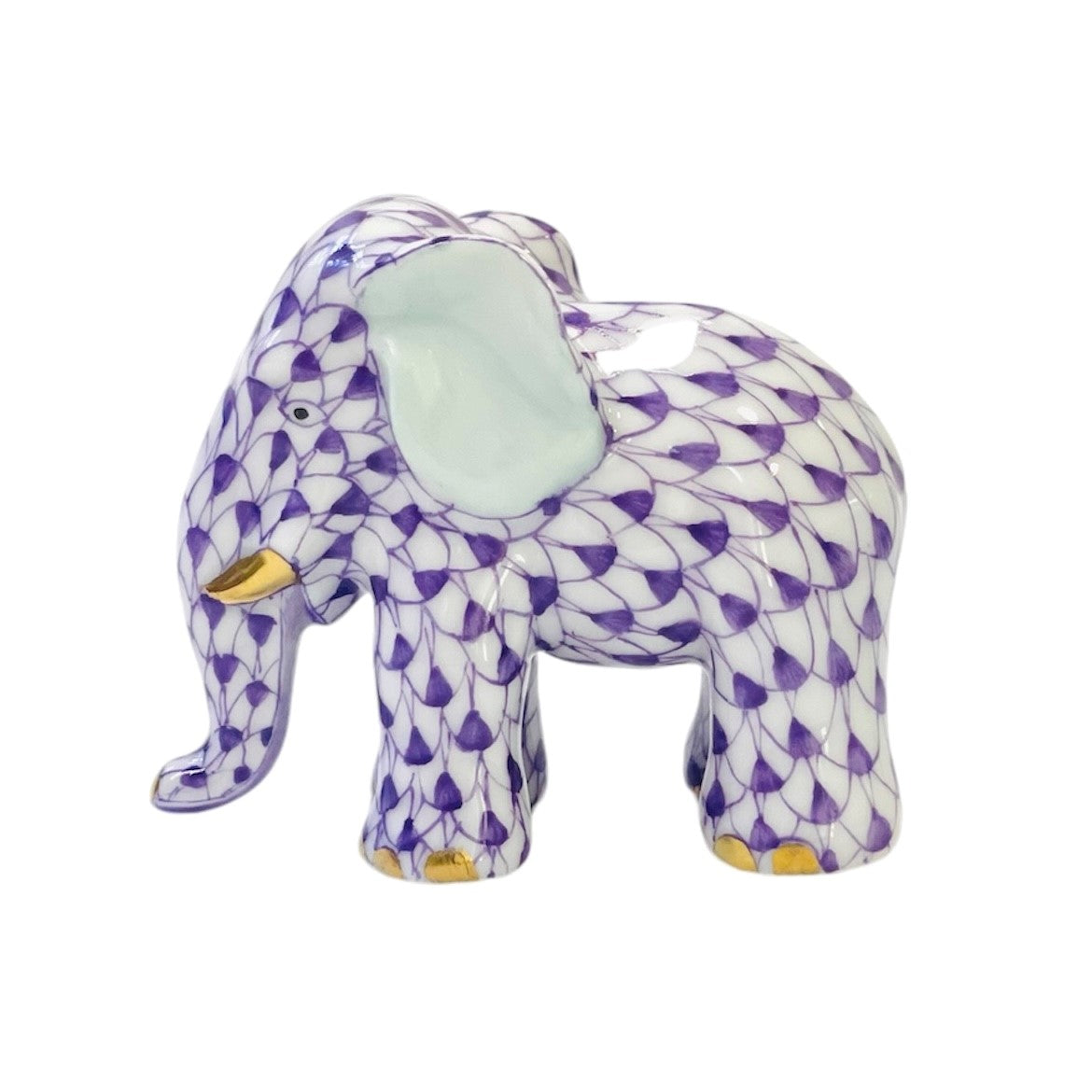 Herend Miniture Elephant Fishnet Figurine