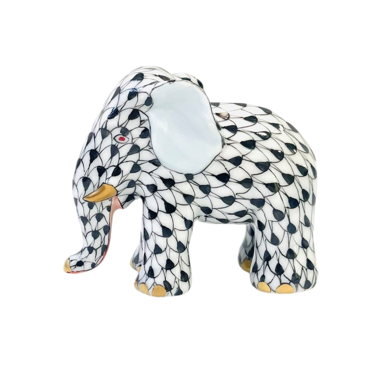 Herend Mini Elephant Fishnet Figurine