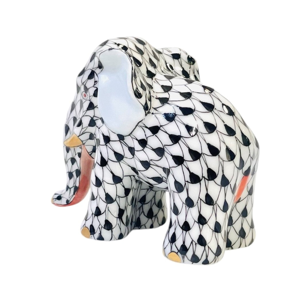 Herend Miniture Elephant Fishnet Figurine