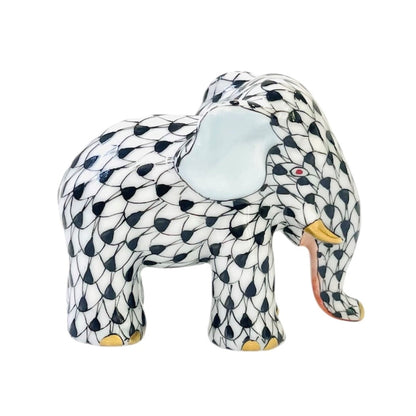 Herend Mini Elephant Fishnet Figurine