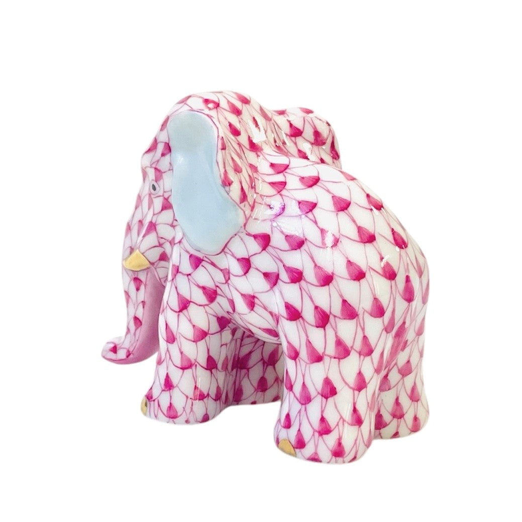 Herend Miniture Elephant Fishnet Figurine