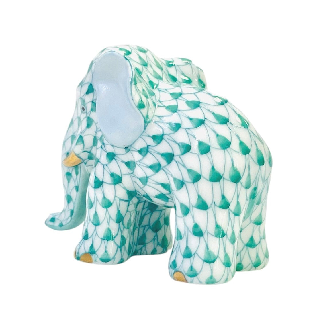 Herend Miniture Elephant Fishnet Figurine