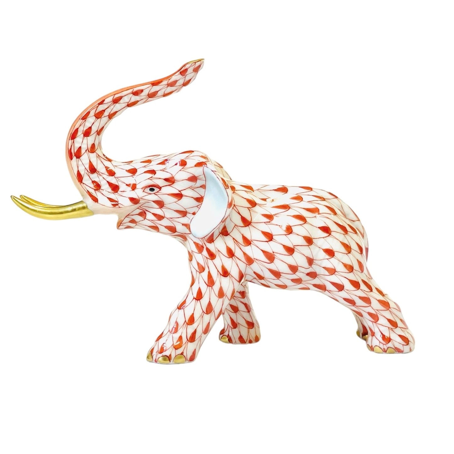 Herend Elephant Fishnet Figurine