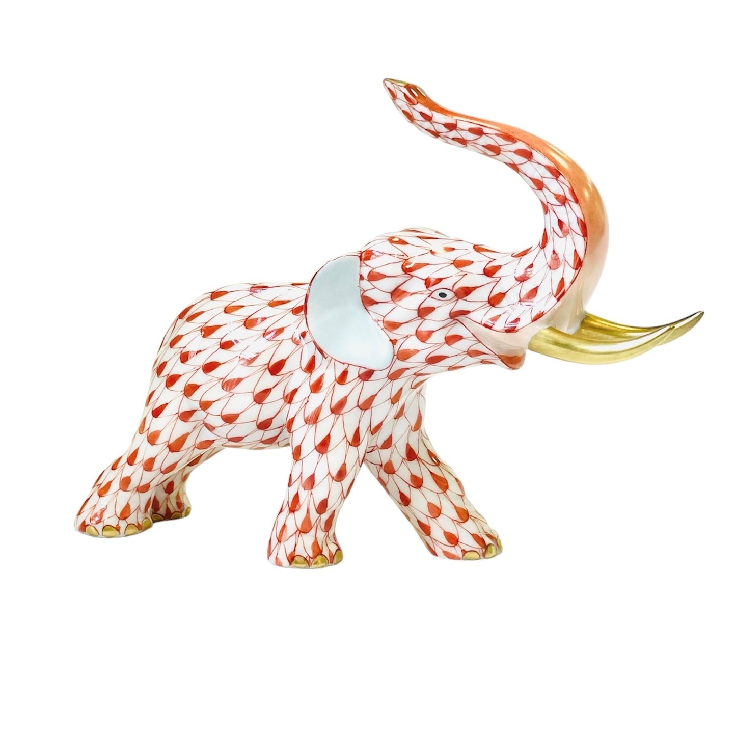 Herend Elephant Fishnet Figurine