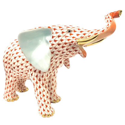 Herend Mother Elephant Fishnet Figurine