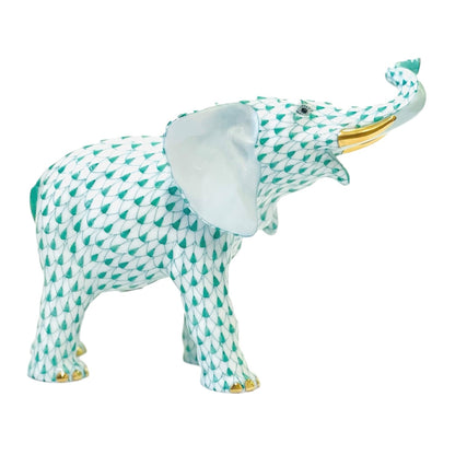 Herend Mother Elephant Fishnet Figurine