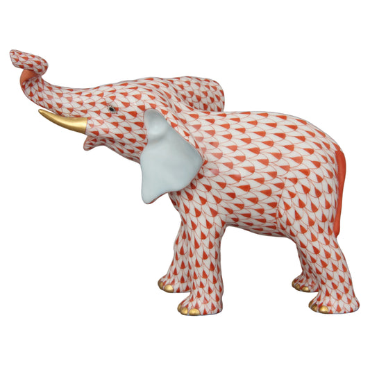 Herend Mother Elephant Fishnet Figurine