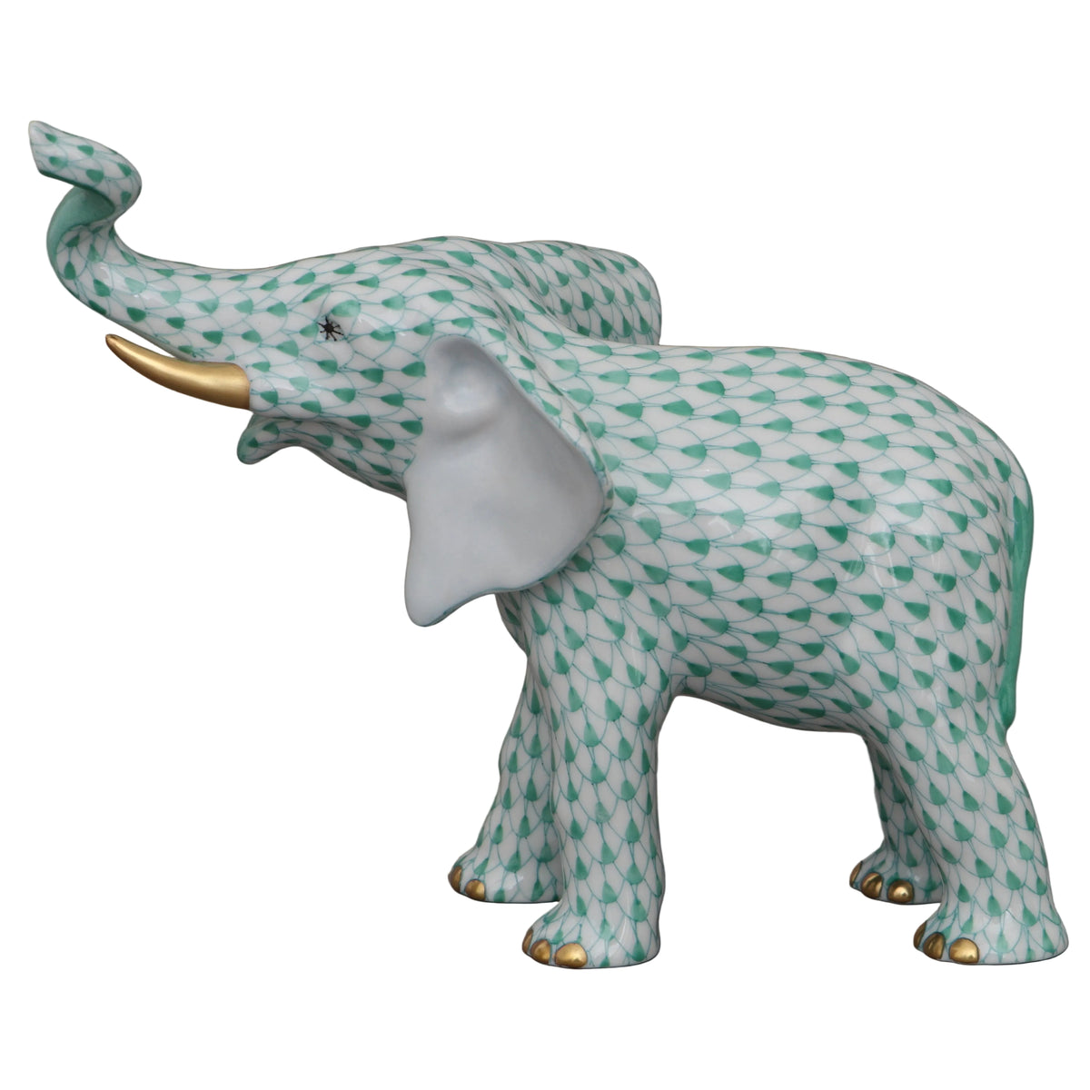 Herend Mother Elephant Fishnet Figurine