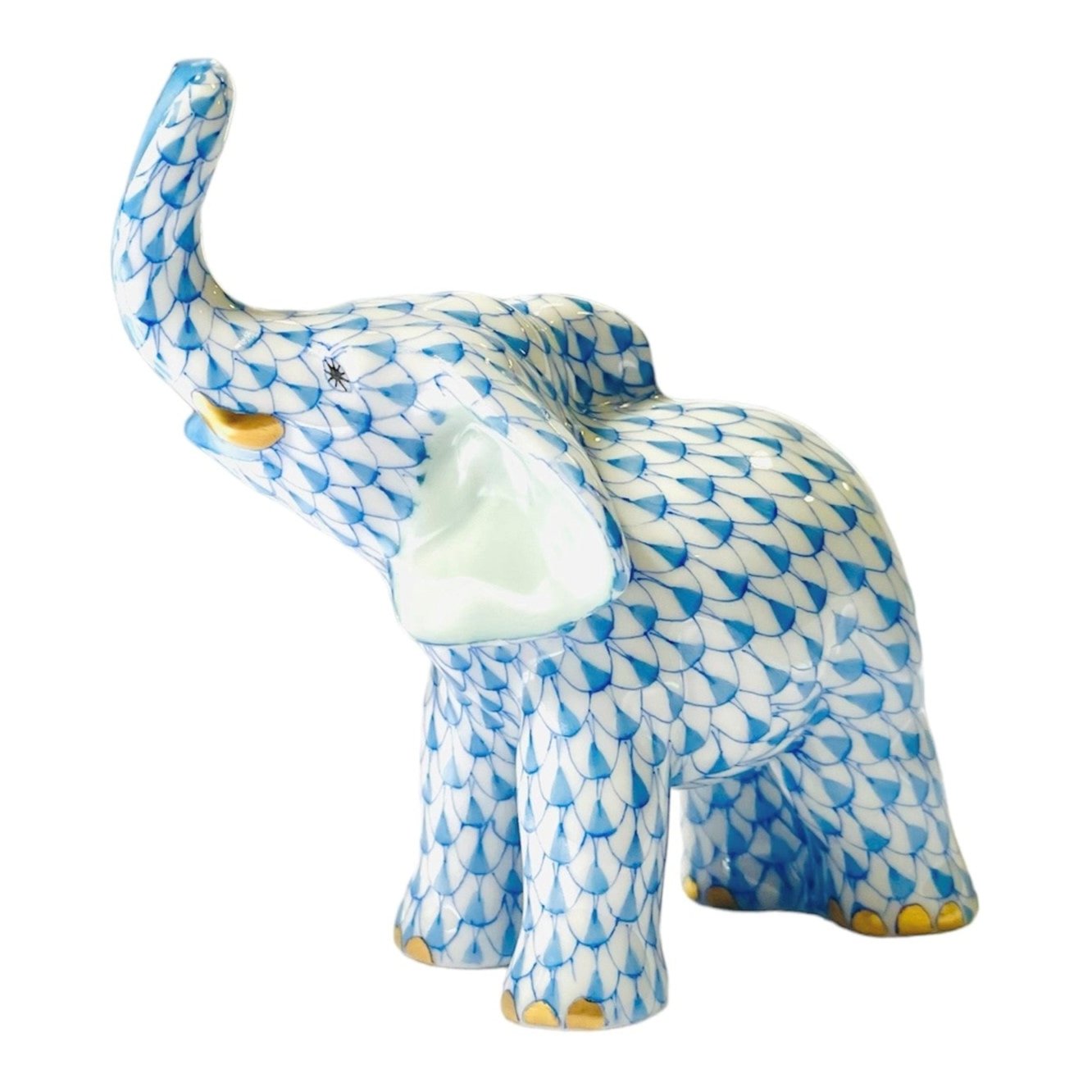 Herend Baby Elephant Fishnet Figurine