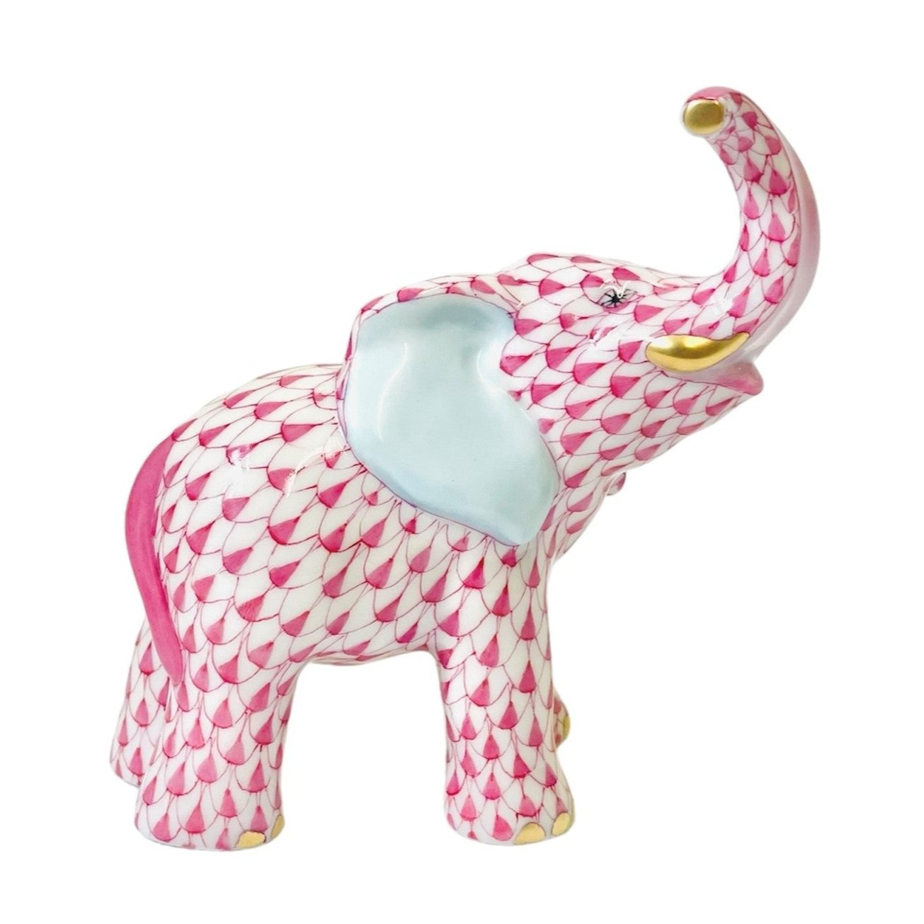 Herend Baby Elephant Fishnet Figurine