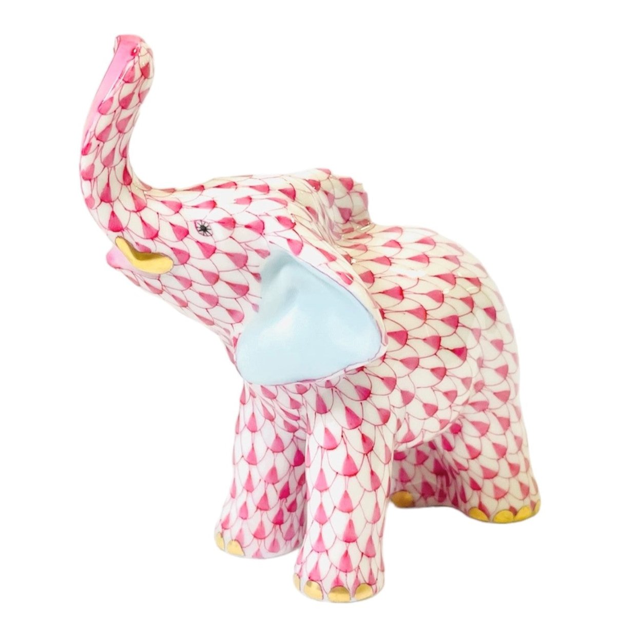 Herend Baby Elephant Fishnet Figurine