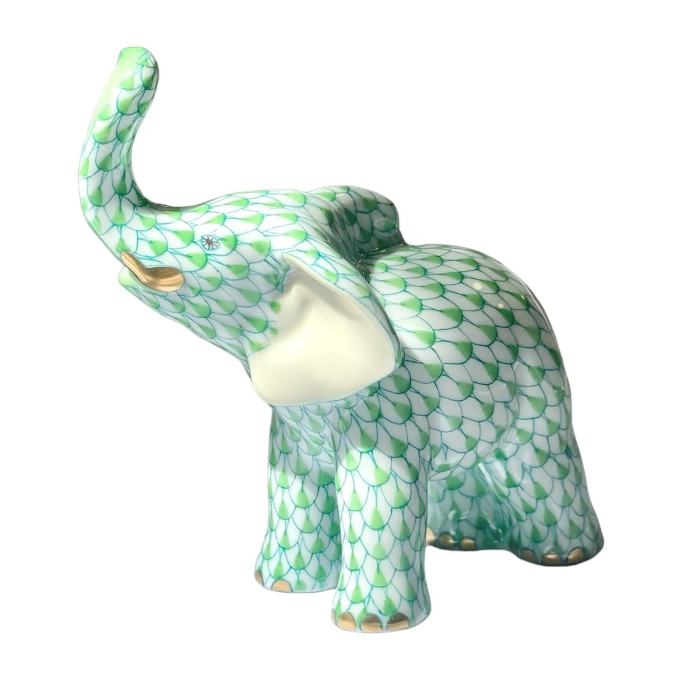 Herend Baby Elephant Fishnet Figurine