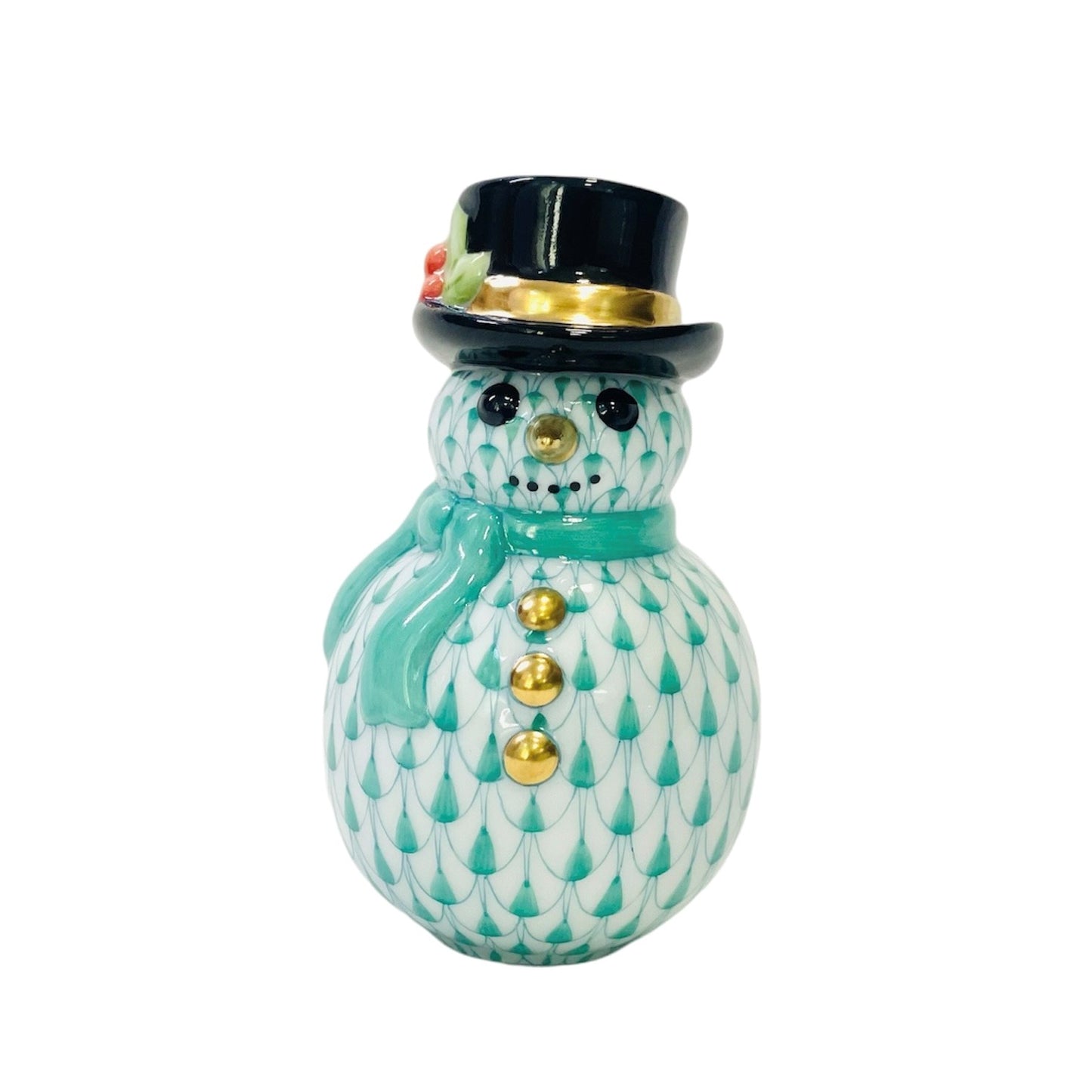 Herend Snowman Fishnet Figurine