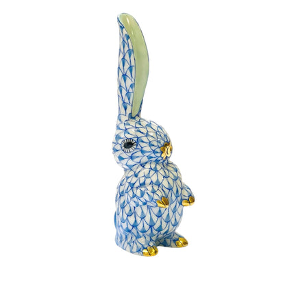 Herend Rabbit with One Ear Up Figurine