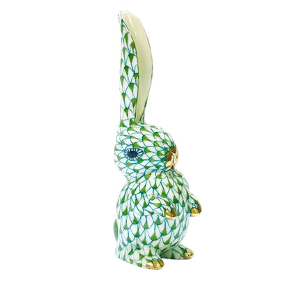 Herend Rabbit with One Ear Up Figurine