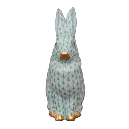 Herend Rabbit Sitting Up Fishnet Figurine