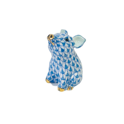 Herend Little Pig, Standing Fishnet Figurine