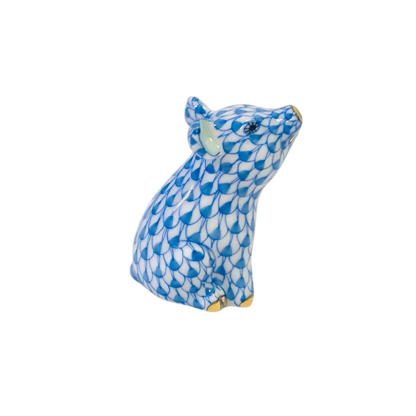 Herend Little Pig, Standing Fishnet Figurine