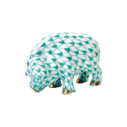 Herend Miniature Pig Fishnet Figurine