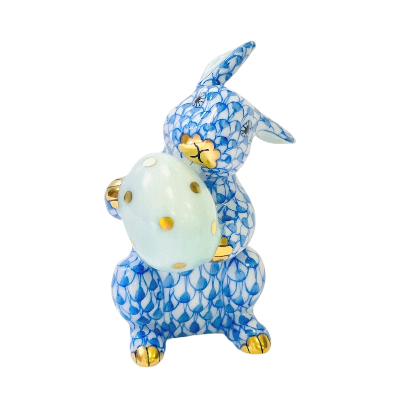 Herend Easter Bunny Fishnet Figurine