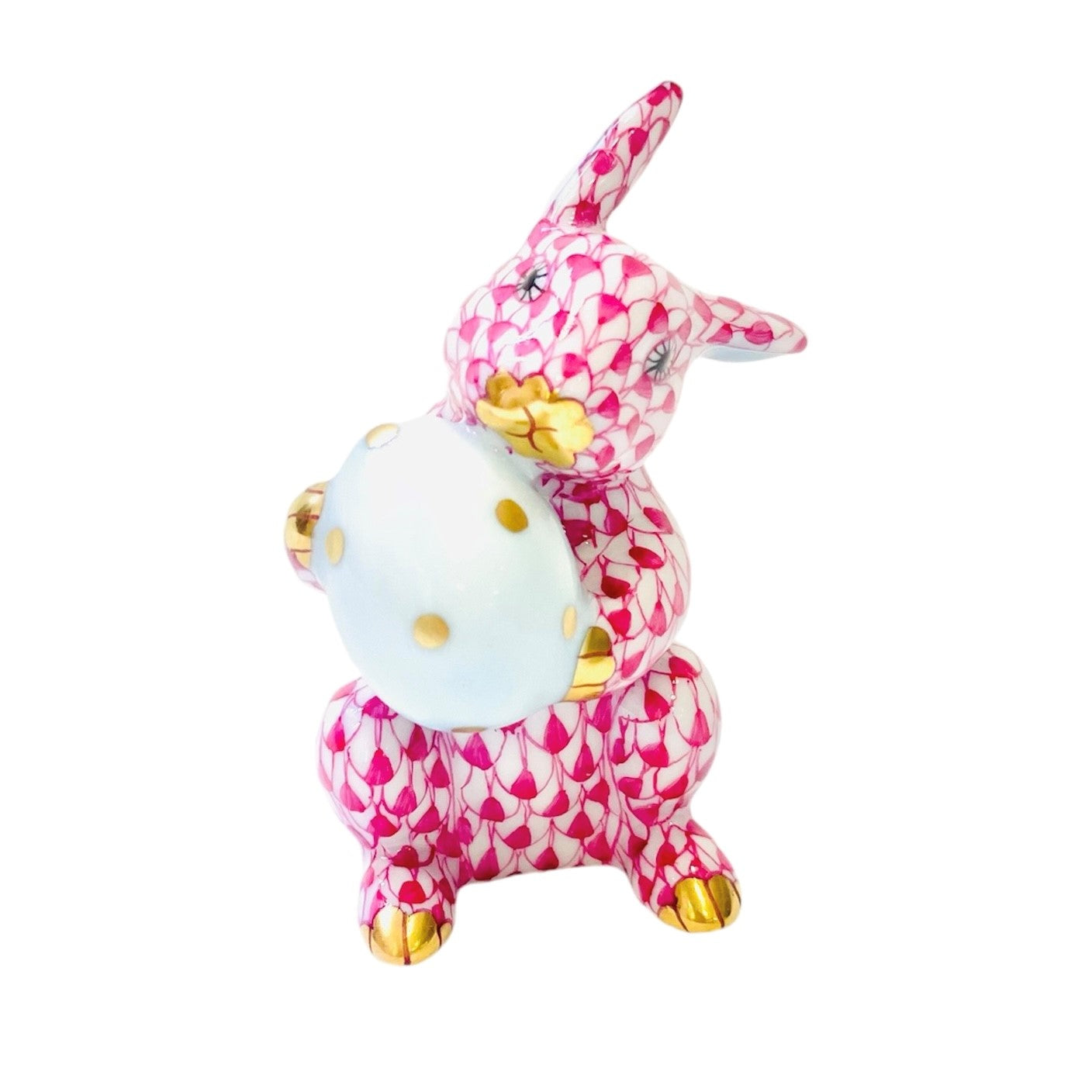 Herend Easter Bunny Fishnet Figurine