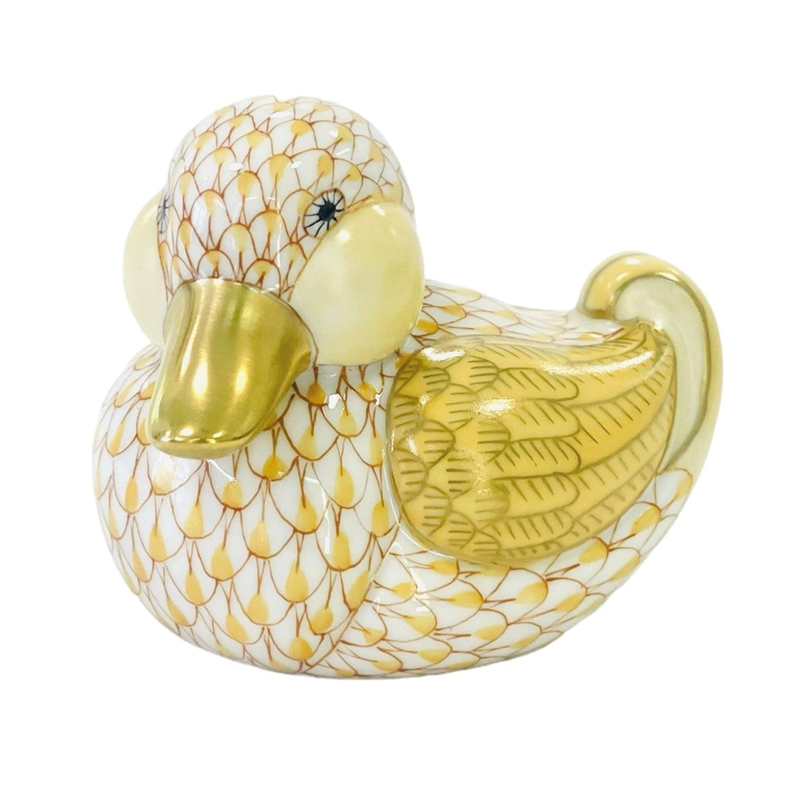 Herend Dapper Duck Fishnet Figurine