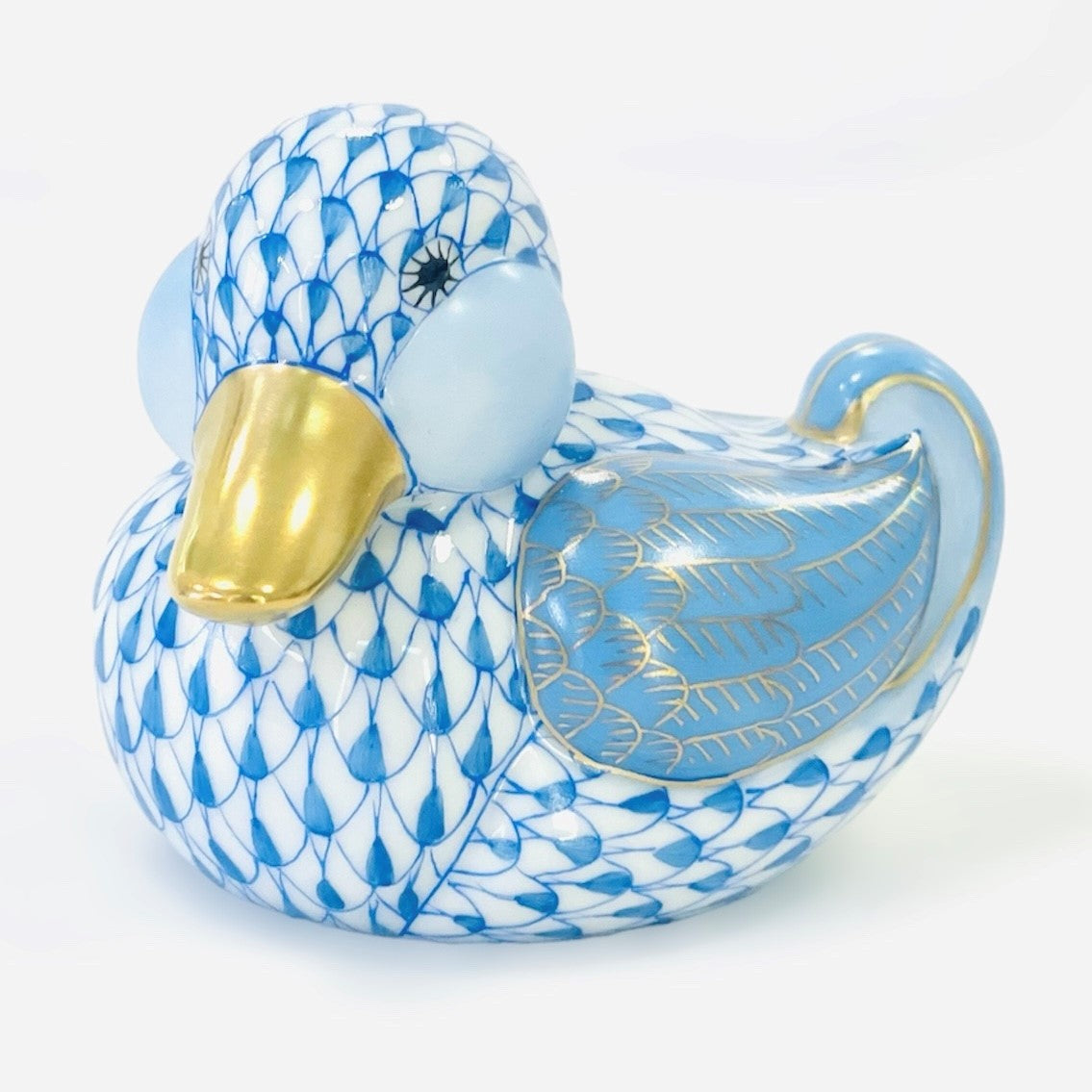 Herend Dapper Duck Fishnet Figurine