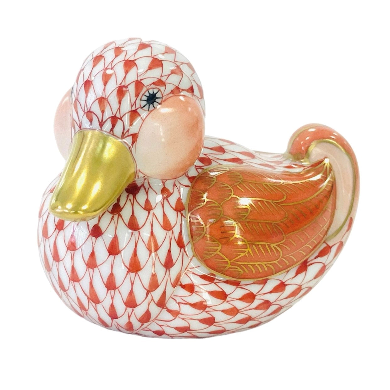 Herend Dapper Duck Fishnet Figurine