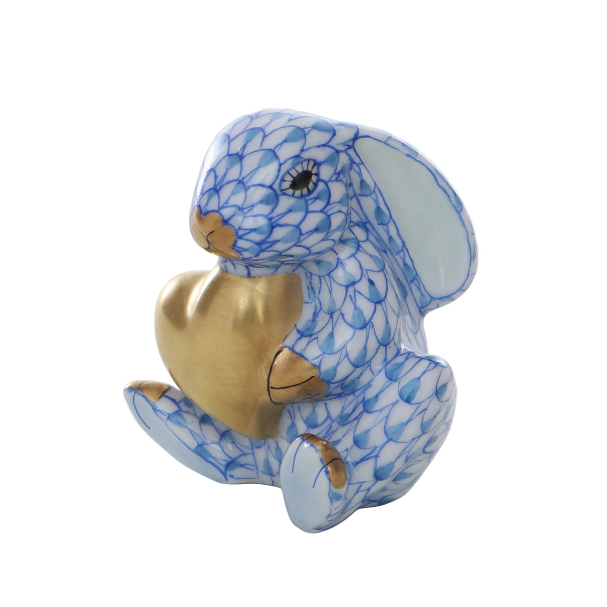 Herend Bunny with Heart Fishnet Figurine