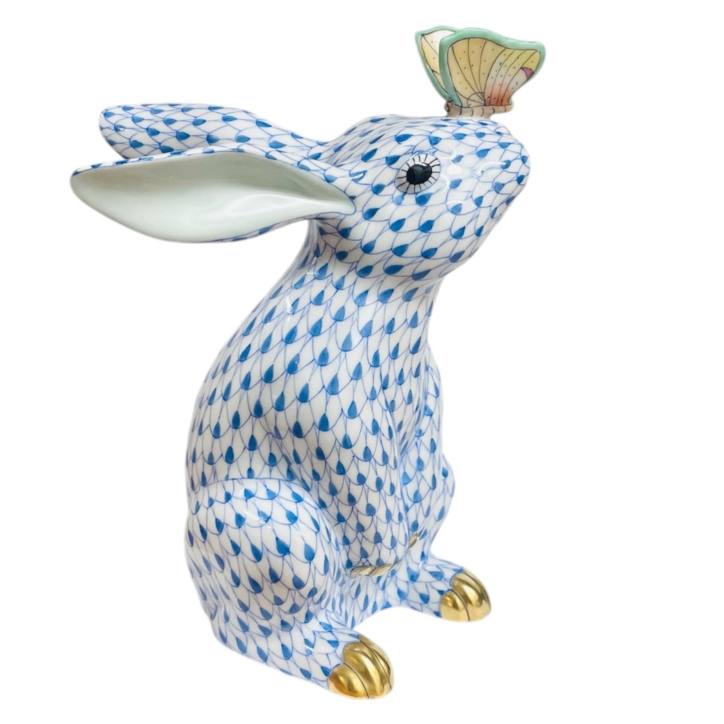 Herend Bunny with Butterfly on Nose Figurine