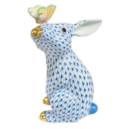 Herend Bunny with Butterfly on Nose Figurine