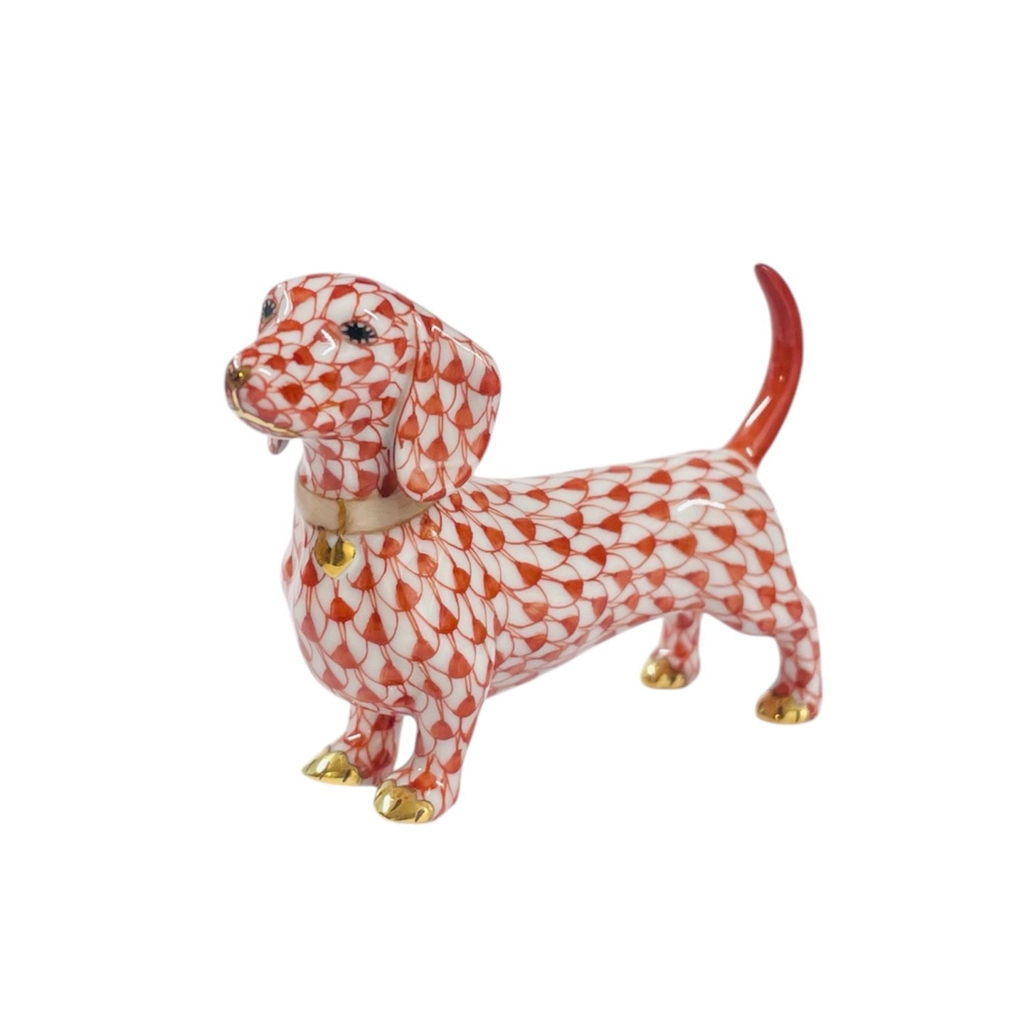 Herend Dachshund Fishnet Figurine