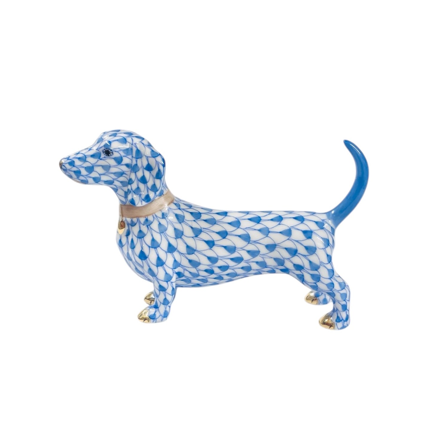 Herend Dachshund Fishnet Figurine